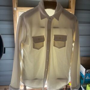 women old navy Sweater Xl Button Up Long Sleeve With Pockets On Front Tan Color